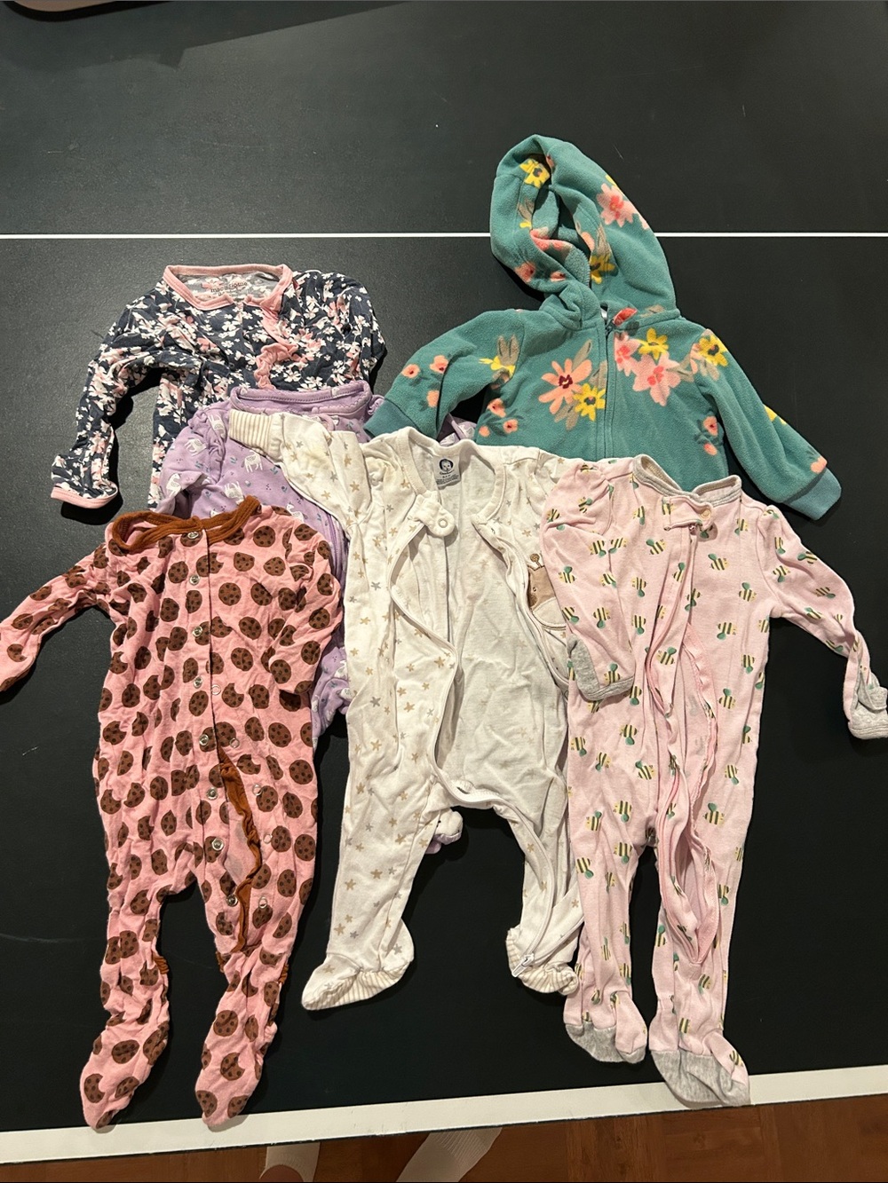 Set of 6 baby 3 month bodysuits
